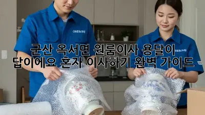 군산 옥서면 원룸이사, 용달이 답이에요! 혼자 이사하기 완벽 가이드